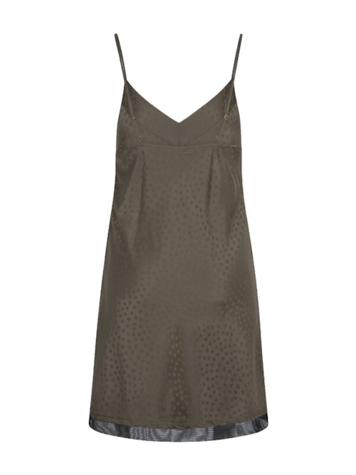 LingaDore Night Satin Stars olive green slipdress