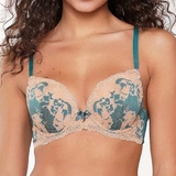 LingaDore  Turquoise & Sand aqua/print push up bra