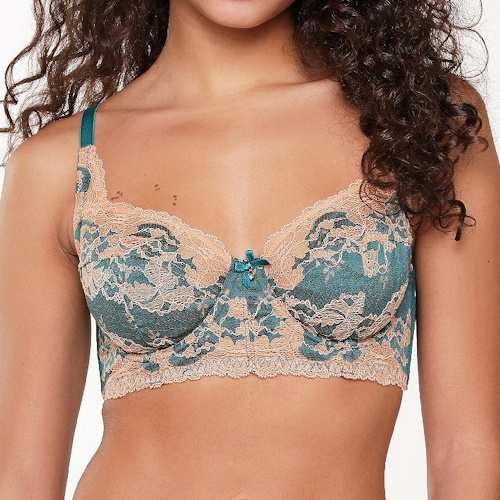LingaDore  Turquoise & Sand aqua/print non-padded bra