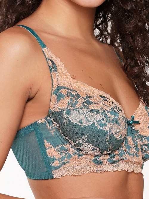 LingaDore  Turquoise & Sand aqua/print non-padded bra