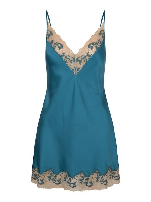 LingaDore Night Turquoise & Sand aqua/print slipdress