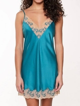 LingaDore Night Turquoise & Sand aqua/print slipdress