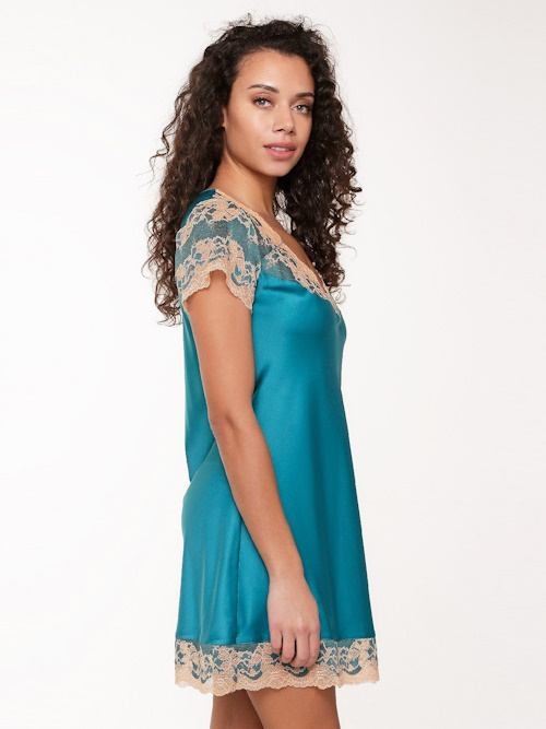 LingaDore Night Turquoise & Sand aqua/print nightdress