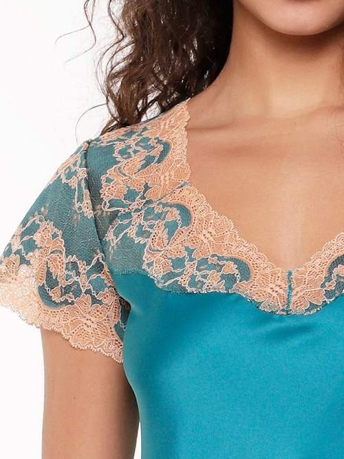 LingaDore Night Turquoise & Sand aqua/print nightdress