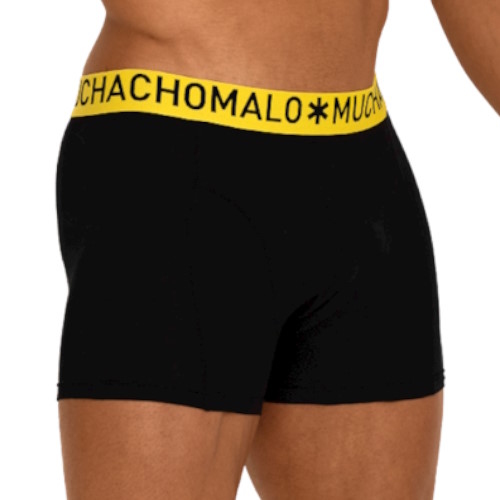Muchachomalo Light Cotton Solid black/yellow boxer short