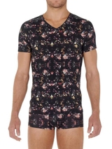 HOM Sebastian black/print shirt
