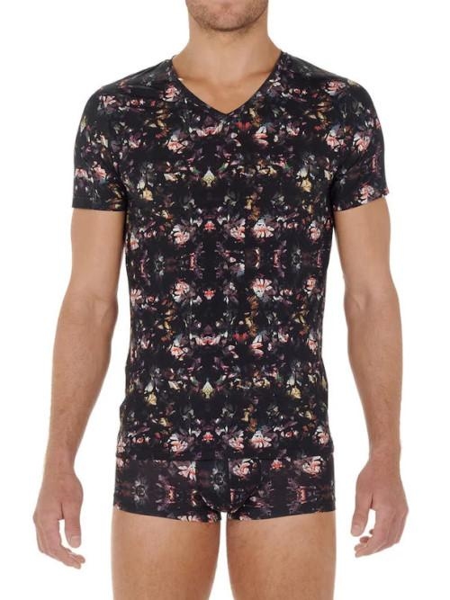 HOM Sebastian black/print shirt