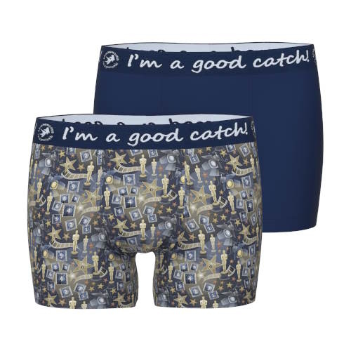 A Fish Named Fred Oscar navy/print boxer short