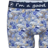 A Fish Named Fred Guitars blue/print boxer short