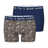 A Fish Named Fred Record Covers navy/print boxer short