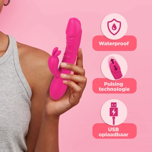 PureVibe Magic Pulsing pink rabbit vibrator