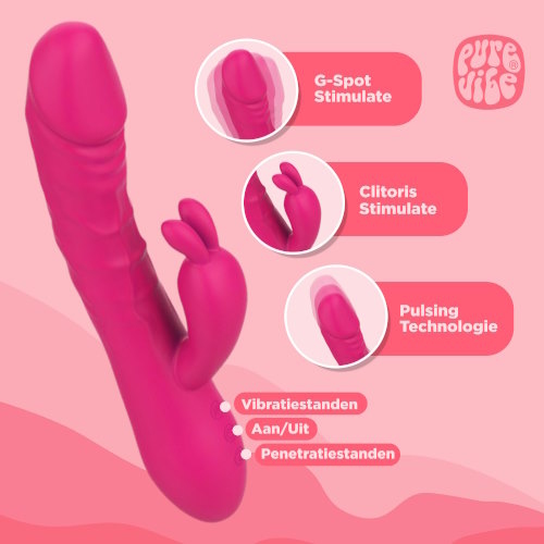 PureVibe Magic Pulsing pink rabbit vibrator