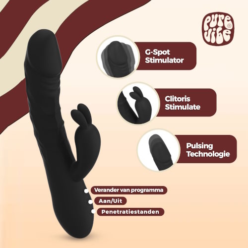 PureVibe Magic Pulsing black rabbit vibrator