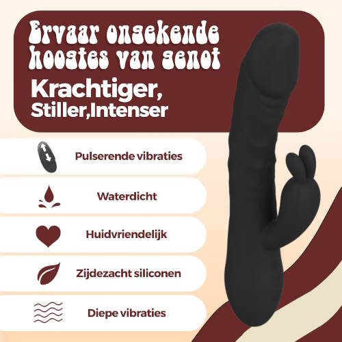 PureVibe Magic Pulsing black rabbit vibrator