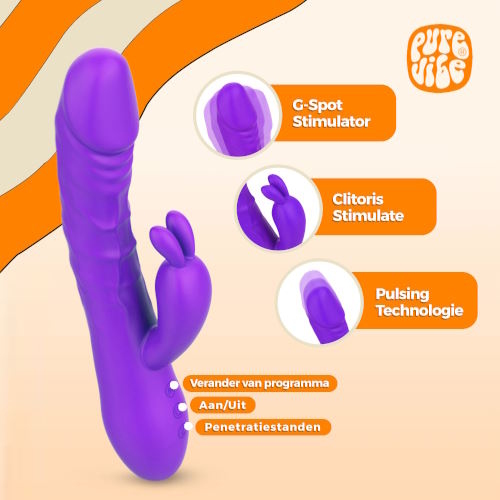 PureVibe Magic Pulsing purple rabbit vibrator