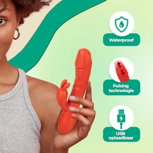 PureVibe Magic Pulsing orange rabbit vibrator
