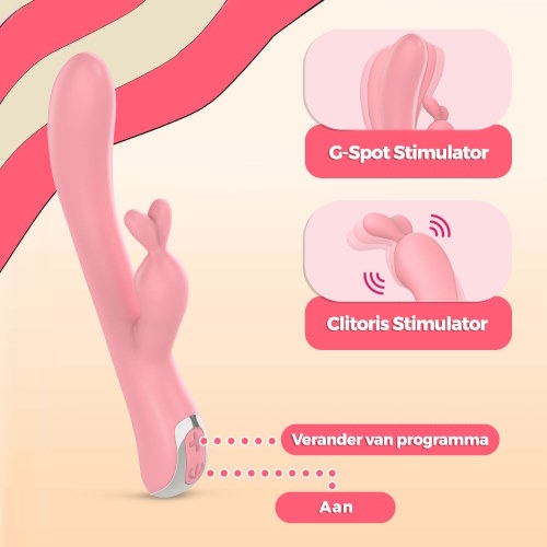 PureVibe LELA pastel pink rabbit vibrator