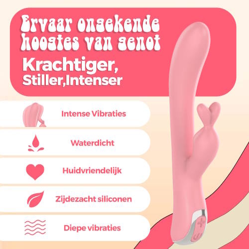 PureVibe LELA pastel pink rabbit vibrator