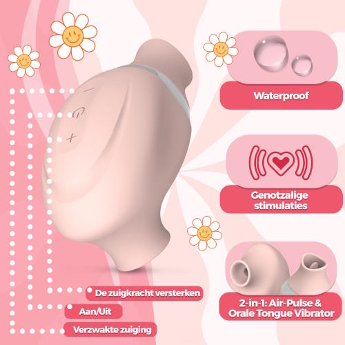 PureVibe Oral Air-Pulse Lover pastel pink clitoris vibrator