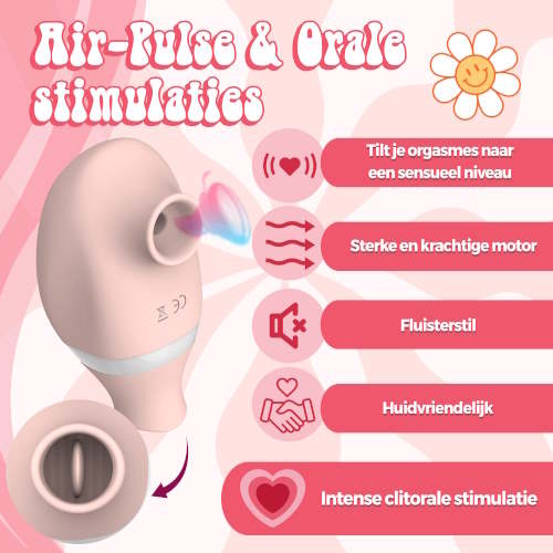 PureVibe Oral Air-Pulse Lover pastel pink clitoris vibrator