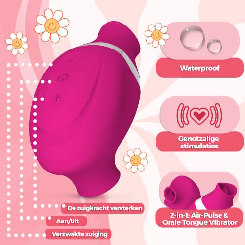 PureVibe Oral Air-Pulse Lover pink clitoris vibrator