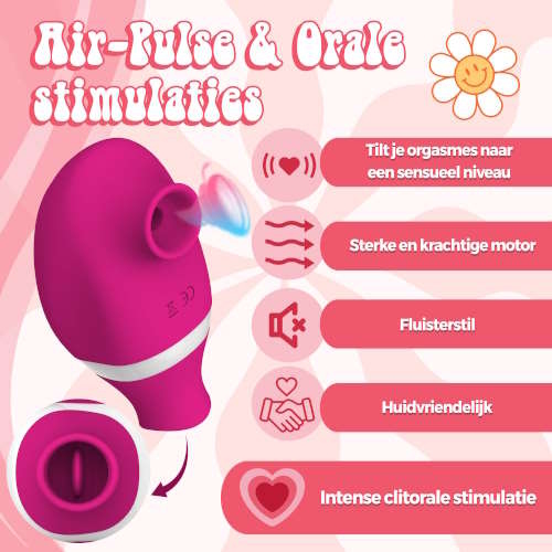 PureVibe Oral Air-Pulse Lover pink clitoris vibrator