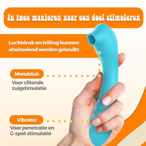 PureVibe Vibrating Air-Pulse Massager blue clitoris vibrator