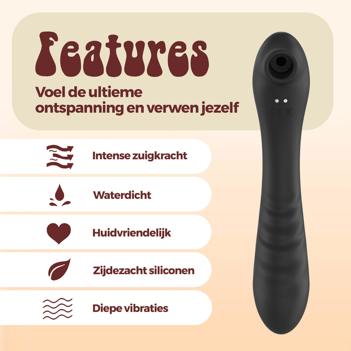 PureVibe Vibrating Air-Pulse Massager black clitoris vibrator