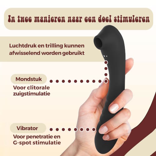 PureVibe Vibrating Air-Pulse Massager black clitoris vibrator