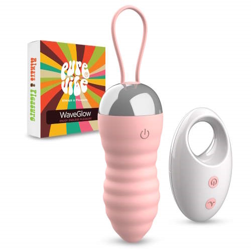 PureVibe WaveGlow pastel pink vibrating egg