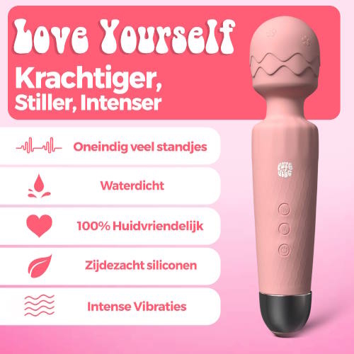 PureVibe SilkTouch pastel pink wand vibrator