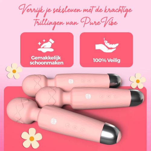 PureVibe SilkTouch pastel pink wand vibrator
