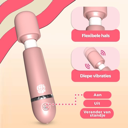 PureVibe ItsyBitsy pastel pink wand vibrator