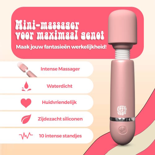 PureVibe ItsyBitsy pastel pink wand vibrator