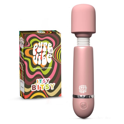 PureVibe ItsyBitsy pastel pink wand vibrator