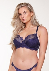 LingaDore  Blue Ribbon navy blue non-padded bra
