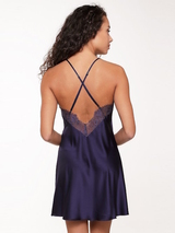 LingaDore Night Blue Ribbon navy blue slipdress