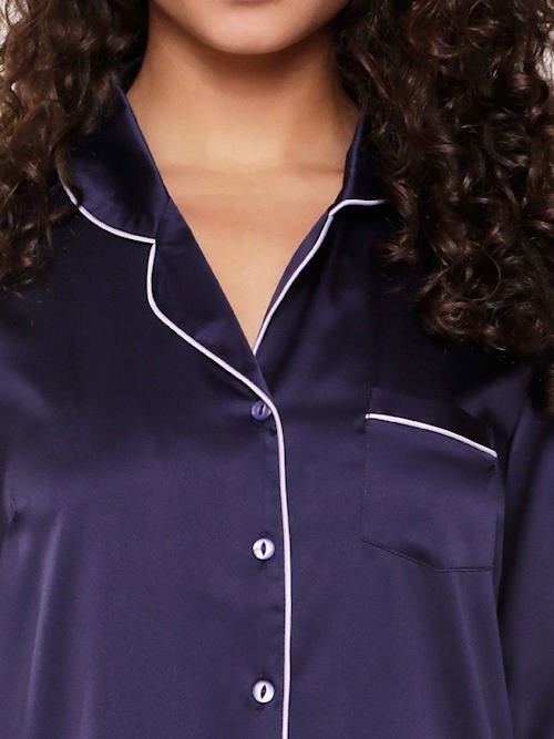 LingaDore Night Blue Ribbon navy blue nightdress