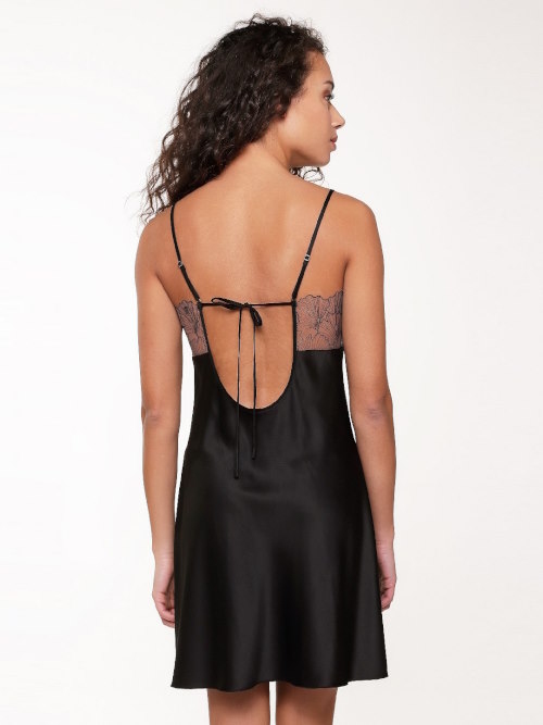 LingaDore Night Black Flower black slipdress