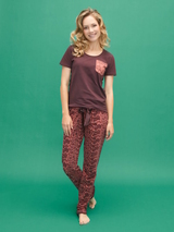 Charlie Choe Wild Hearted brown pyjama shirt