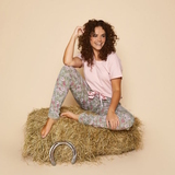 Charlie Choe Good Luck green/print pyjama pant