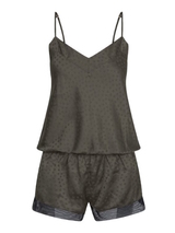 LingaDore Night Satin Stars olive green shortama