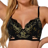 After Eden D-Cup & Up Tilde black/gold padded bra