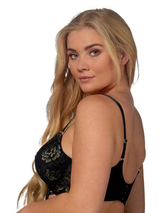 After Eden D-Cup & Up Tilde black/gold padded bra