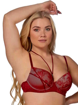 After Eden D-Cup & Up Tender dark red padded bra