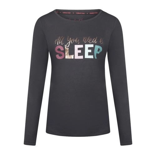 Charlie Choe Cold Days dark grey sleep shirt