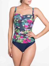 Bomain  navy/print tankini set