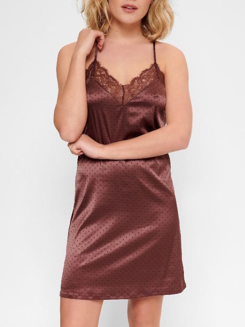 LingaDore Night Brown Dots brown slipdress
