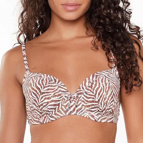 LingaDore Beach  Crazy wild & fun  brown/print padded bikini bra