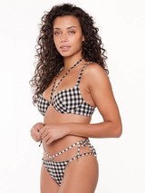 LingaDore Beach Square Print black/white bikini brief